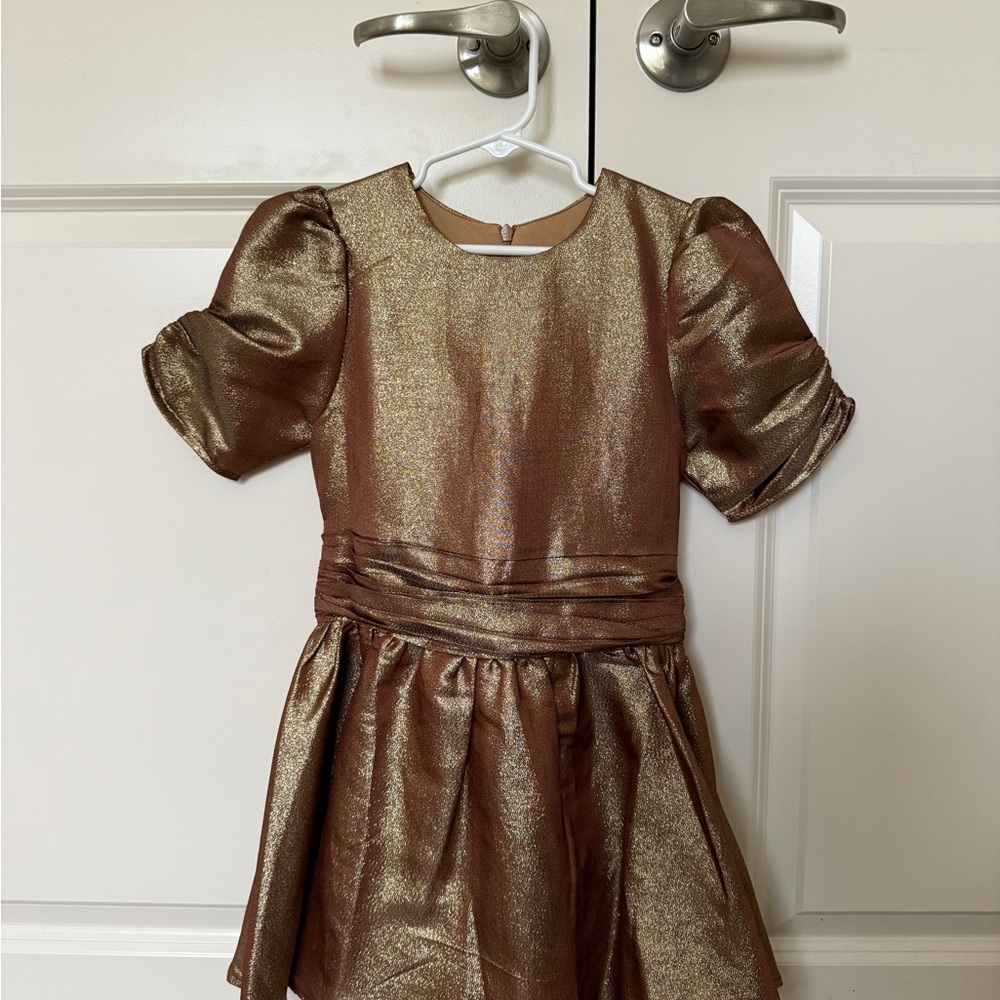 Elegant Metallic Kids Dance Dress